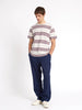 OLIVER SPENCER STRIPE CONDUIT T-SHIRT MAUVE