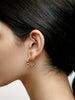 WOLF CIRCUS THEA BEADED CROISSANT HOOPS 14K GOLD PLATED BRONZE