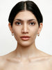 WOLF CIRCUS THEA BEADED CROISSANT HOOPS 14K GOLD PLATED BRONZE
