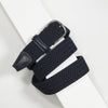 ANDERSONS WOVEN ELASTIC BELT WITH LEATHER TRIM - 35MM