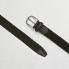 ANDERSONS WOVEN ELASTIC BELT WITH LEATHER TRIM - 35MM