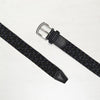 ANDERSONS WOVEN ELASTIC BELT WITH LEATHER TRIM - 35MM