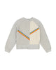 ETRE CECILE RAINBOW RIB CROPPED DECONSTRUCTED SWEATSHIRT