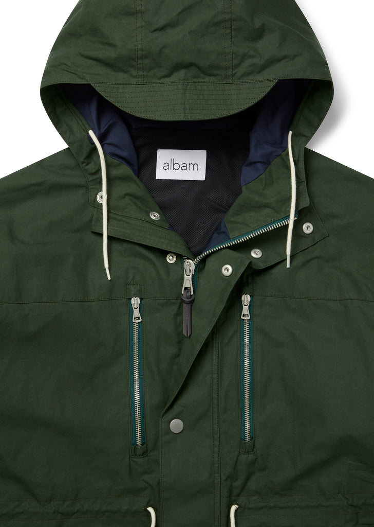 Albam zipped hooded parka top