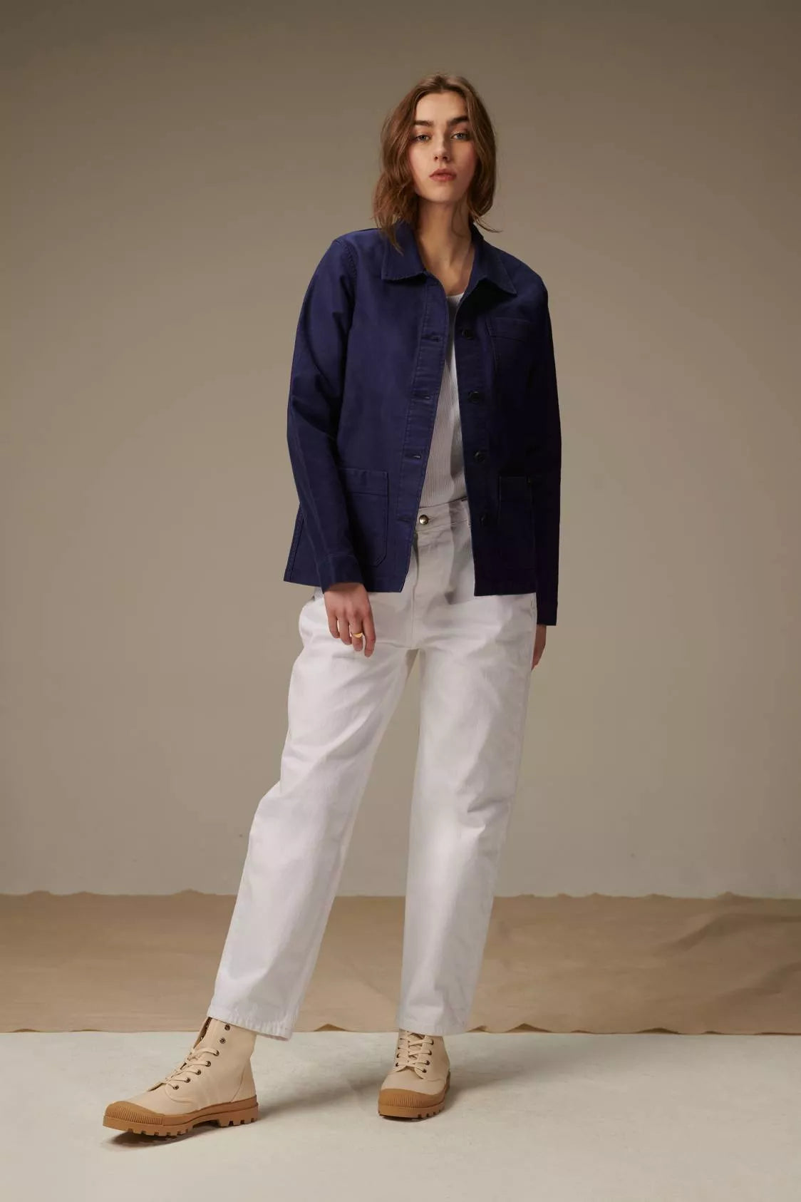 Le Mont St Michel Work Jacket Blue LE MONT ST MICHEL WOMENS WORK