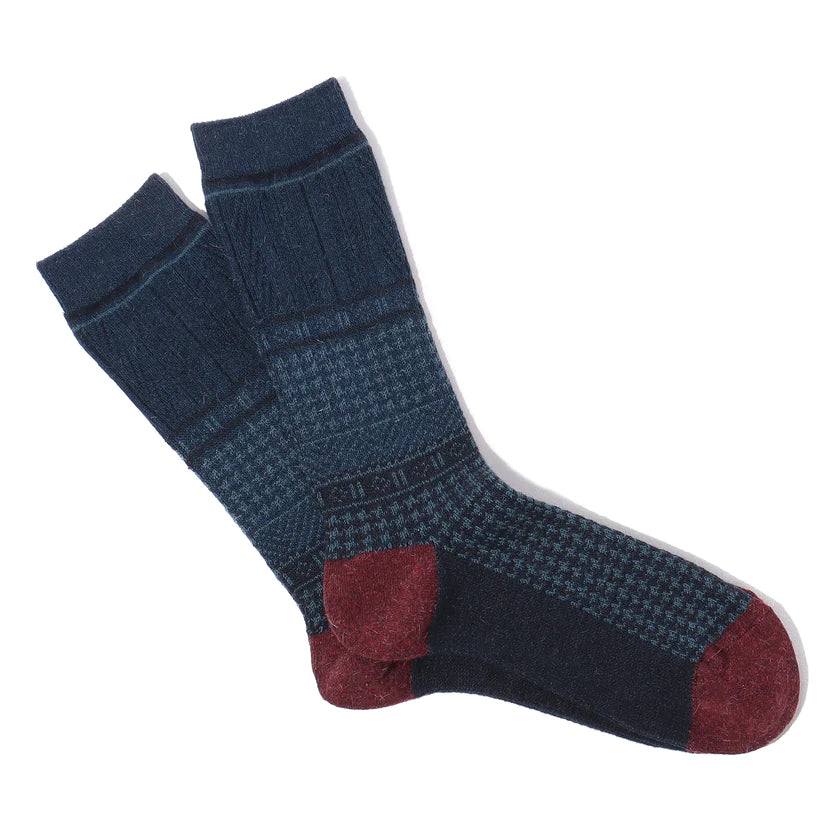 ANONYMOUS ISM HOUNDSTOOTH JACQUARD CREW SOCK