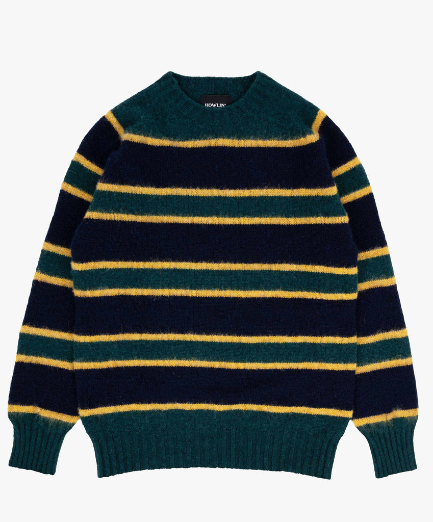 HOWLIN ABSOLUTE BELTER STRIPE PULLOVER KNIT FOREST