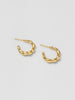 WOLF CIRCUS THEA BEADED CROISSANT HOOPS 14K GOLD PLATED BRONZE