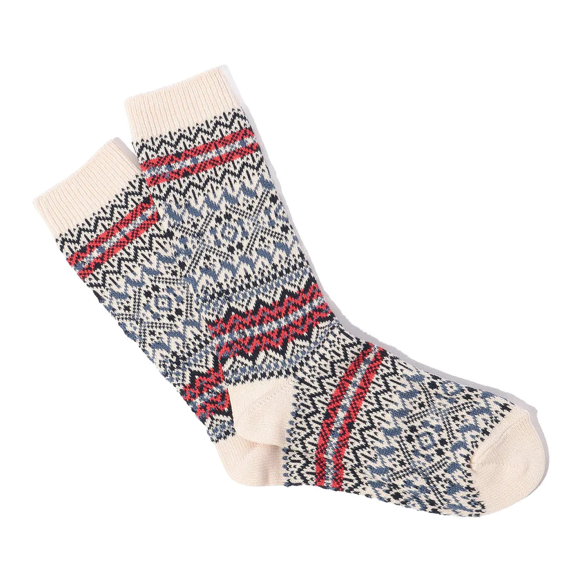 ANONYMOUS ISM OLD PATTERN JACQUARD CREW SOCK