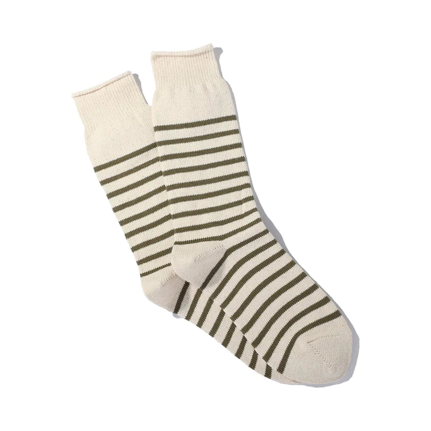 ANONYMOUS ISM RECYCLED COTTON STRIPE CREW SOCK