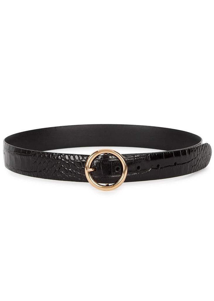 ANDERSONS WOMENS NARROW MOCK CROC BELT WITH RING BUCKLE
