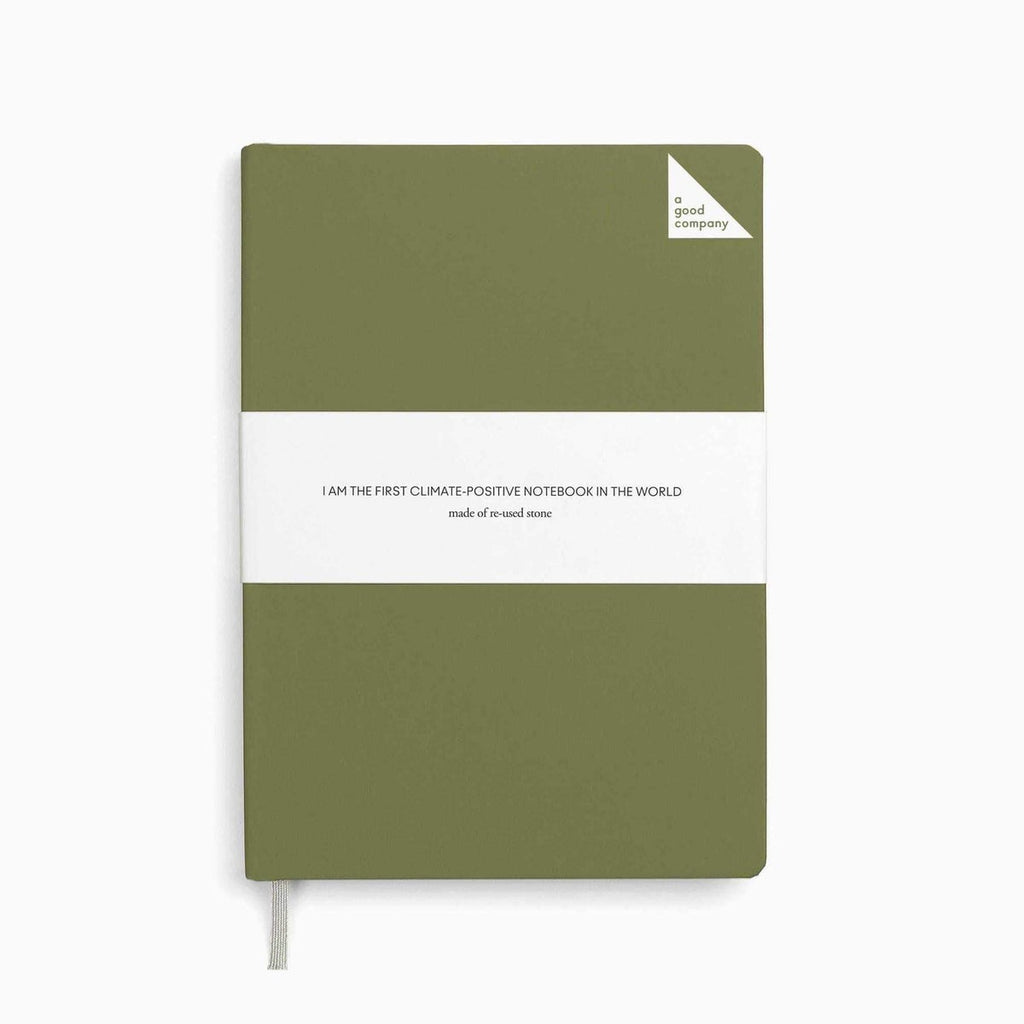 A GOOD COMPANY A5 LINED STONE NOTEBOOK GRASS GREEN